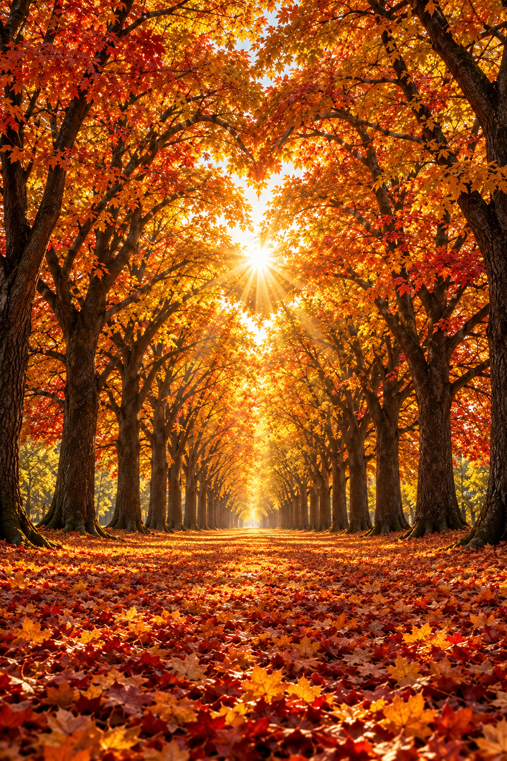 Create a high-resolution vertical 2:3 photorealistic autumn ...